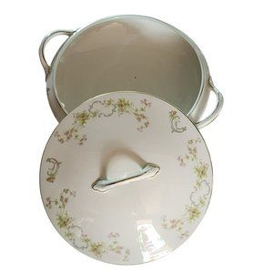 England Antique Johnson Bros Semi‎ Porcelain Tureen With Lid 10.5x3.5x2.5 inch